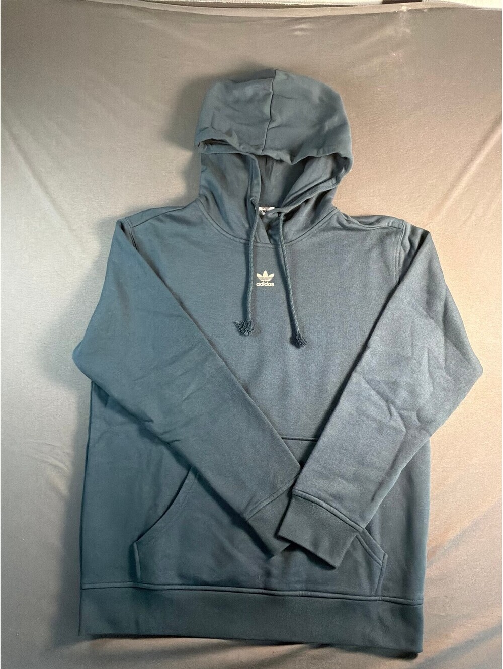 Adidas Women's Medium Green Hoodie with Front Pocket and Drawstring Hood
